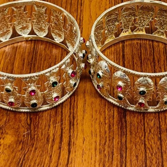 Single Retro Style Bracelet, Boho Handmade Silver Cuff, Tribal Silver Kuchi Cuff - Picture 3 of 7